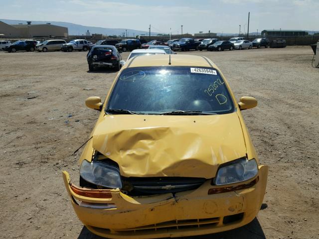 KL1TD66618B252072 - 2008 CHEVROLET AVEO BASE Żółty zdjęcie 9