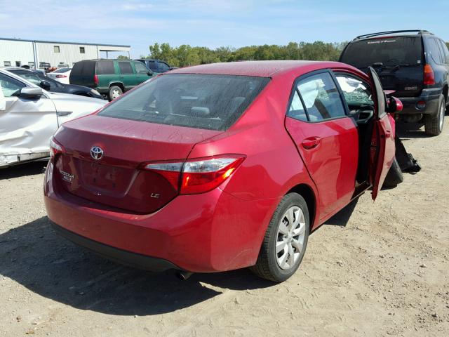 5YFBURHE3EP084281 - 2014 TOYOTA COROLLA L MAROON photo 4