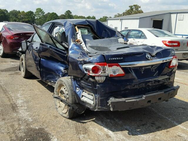 5YFBU4EEXDP183900 - 2013 TOYOTA COROLLA BA BLUE photo 3