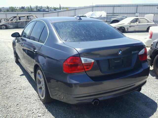 WBAVB73567VF53782 - 2007 BMW 335 I GRAY photo 3