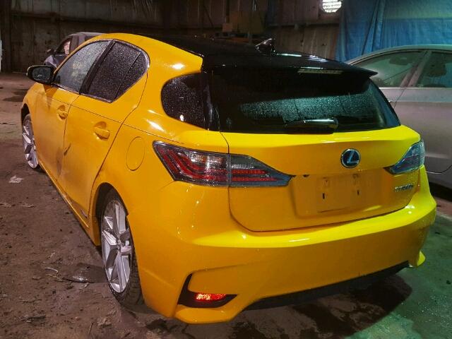 JTHKD5BH7F2214640 - 2015 LEXUS CT 200 YELLOW photo 3