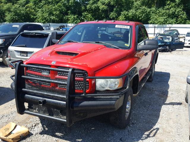 3D7KU28D04G158832 - 2004 DODGE RAM 2500 S RED photo 2