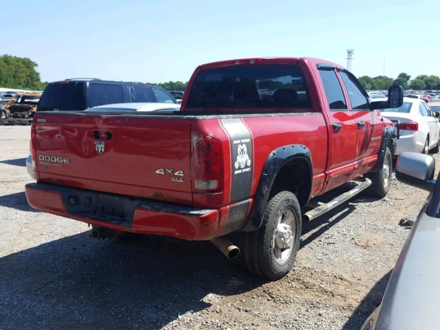 3D7KU28D04G158832 - 2004 DODGE RAM 2500 S RED photo 4