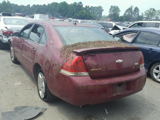 2G1WD58C469415940 - 2006 CHEVROLET IMPALA SUP BURGUNDY photo 3