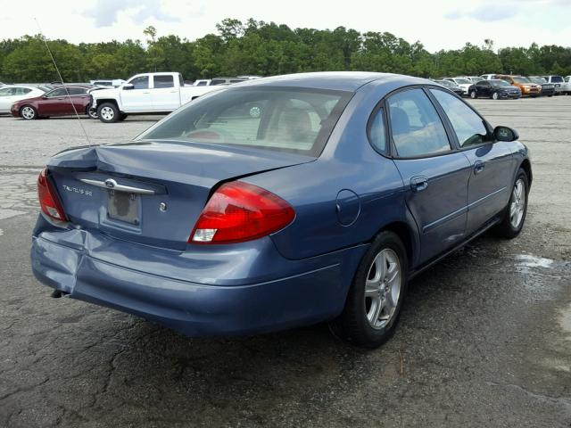 1FAFP56S6YA165879 - 2000 FORD TAURUS SEL BLUE photo 4