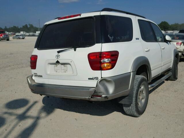 5TDZT34A82S112418 - 2002 TOYOTA SEQUOIA SR WHITE photo 4