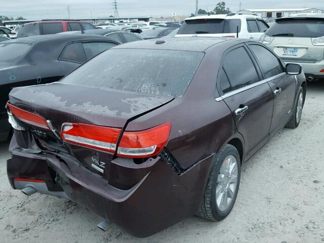 3LNDL2L33CR805310 - 2012 LINCOLN MKZ HYBRID MAROON photo 4