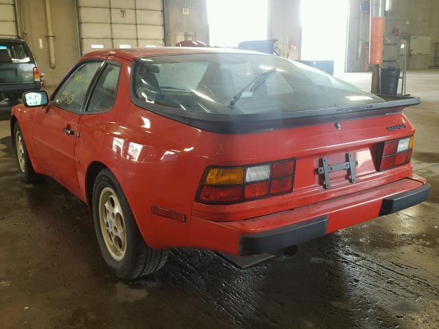 WP0AB0943HN477475 - 1987 PORSCHE 944 RED photo 3