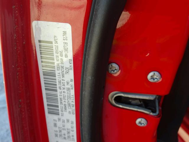 1C6RR7YT2GS121266 - 2016 RAM 1500 REBEL წითელი ფოტო 10