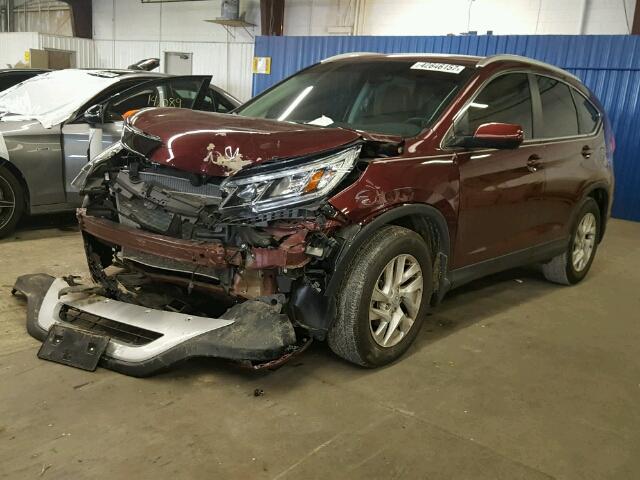 2HKRM4H79FH617428 - 2015 HONDA CR-V EXL MAROON photo 2