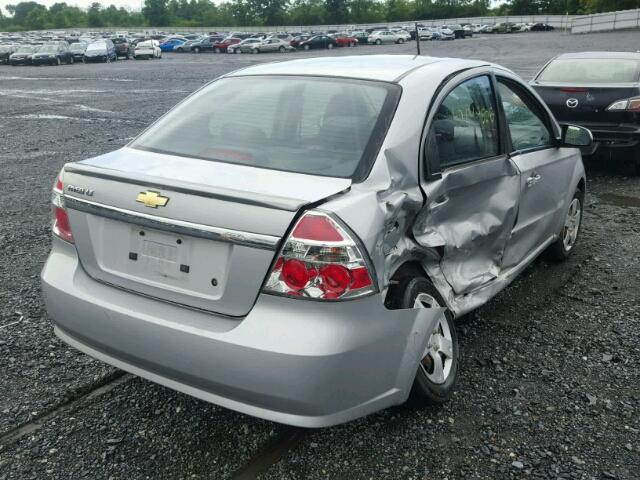 KL1TD5DE8AB073876 - 2010 CHEVROLET AVEO LS SILVER photo 4