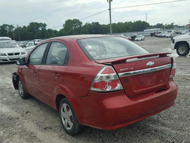 KL1TD56697B099479 - 2007 CHEVROLET AVEO BASE Қызыл фото 3