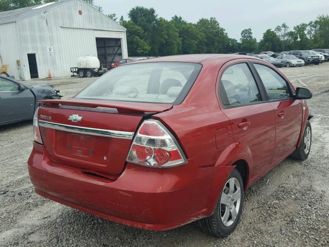 KL1TD56697B099479 - 2007 CHEVROLET AVEO BASE Қызыл фото 4