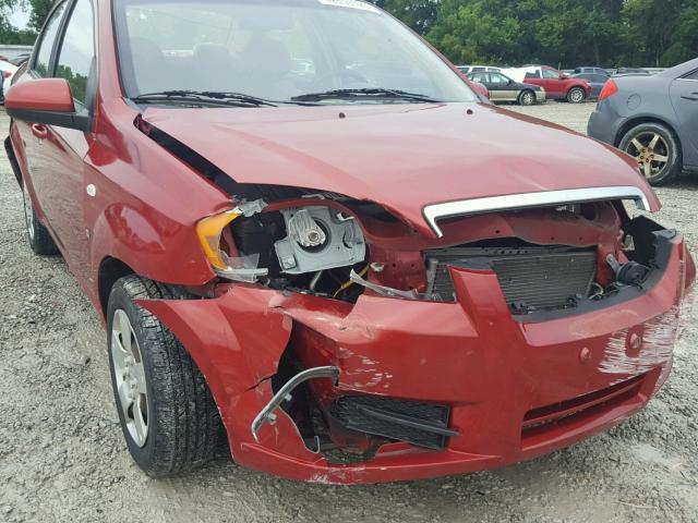 KL1TD56697B099479 - 2007 CHEVROLET AVEO BASE Қызыл фото 9