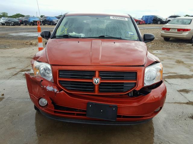 1B3HB48A49D183640 - 2009 DODGE CALIBER SX ORANGE photo 9