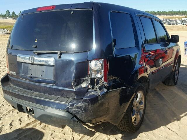 5FNYF3H58CB019646 - 2012 HONDA PILOT EXL BLUE photo 4