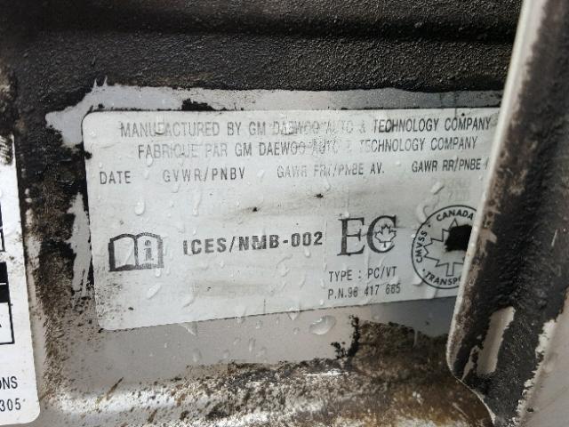 KL1TJ52644B206089 - 2004 CHEVROLET AVEO LS SILVER photo 10