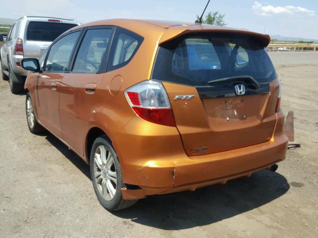 JHMGE8H44AC014729 - 2010 HONDA FIT SPORT ORANGE photo 3