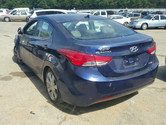 5NPDH4AE5CH082679 - 2012 HYUNDAI ELANTRA GL BLUE photo 3