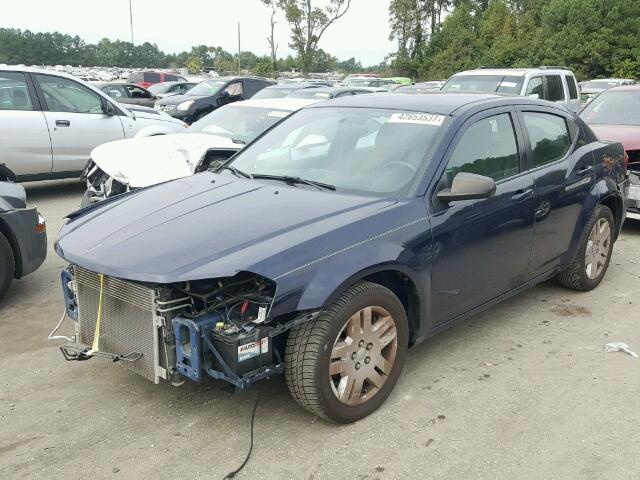 1C3CDZABXEN133689 - 2014 DODGE AVENGER SE BLUE photo 2