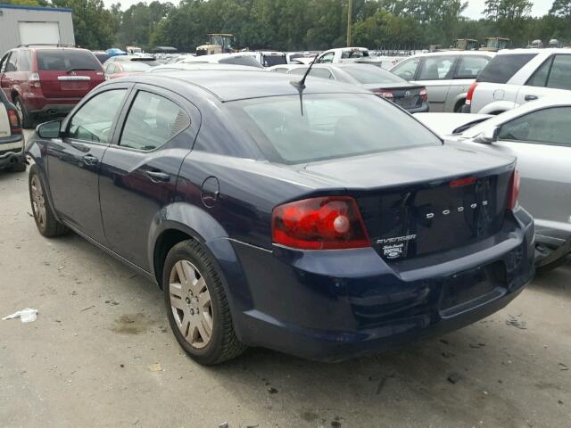 1C3CDZABXEN133689 - 2014 DODGE AVENGER SE BLUE photo 3