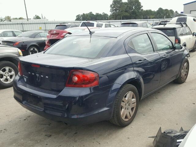 1C3CDZABXEN133689 - 2014 DODGE AVENGER SE BLUE photo 4