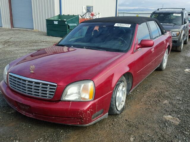 1G6KD54Y21U167029 - 2001 CADILLAC DEVILLE RED photo 2