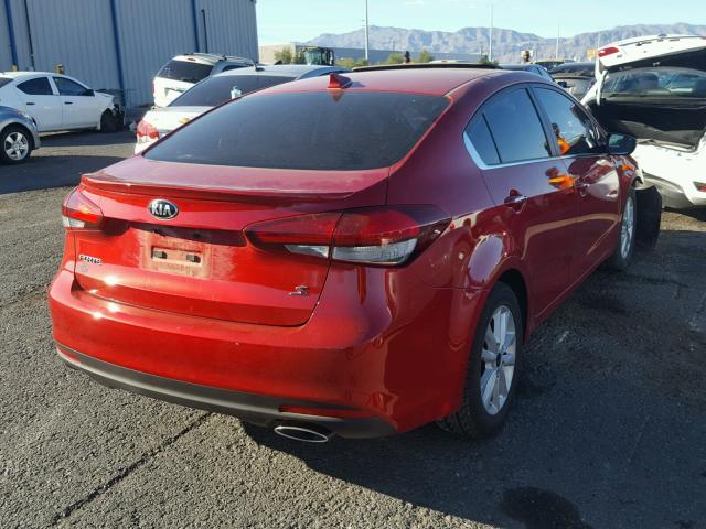 3KPFL4A79HE065064 - 2017 KIA FORTE LX RED photo 4