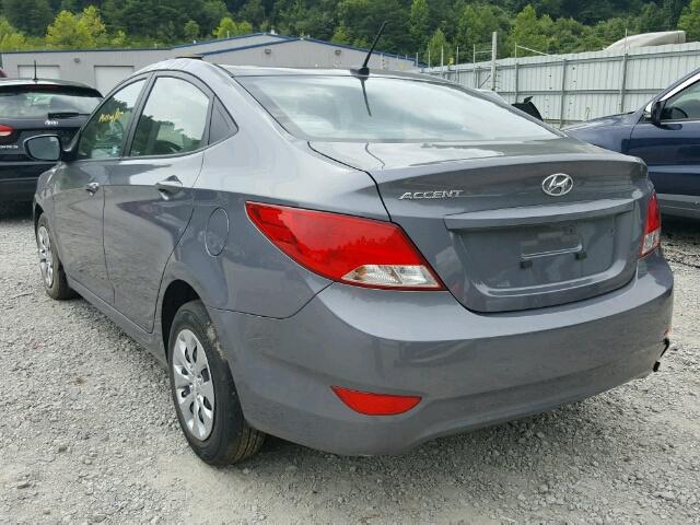 KMHCT4AE8HU243884 - 2017 HYUNDAI ACCENT SE GRAY photo 3