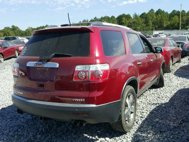 1GKLVMED5AJ136867 - 2010 GMC ACADIA SLT MAROON photo 4