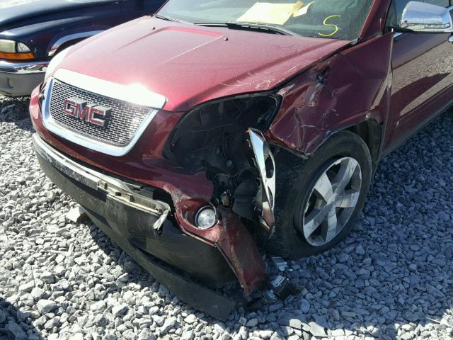 1GKLVMED5AJ136867 - 2010 GMC ACADIA SLT MAROON photo 9