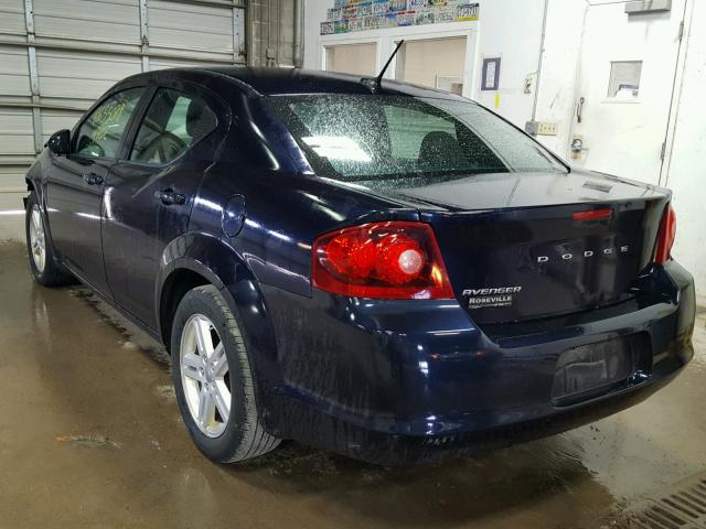 1B3BD1FB9BN565253 - 2011 DODGE AVENGER MA BLUE photo 3