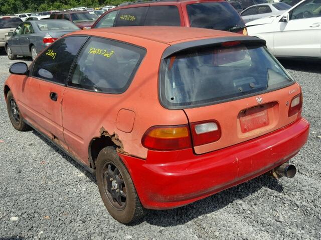 2HGEH2368NH530487 - 1992 HONDA CIVIC VX RED photo 3