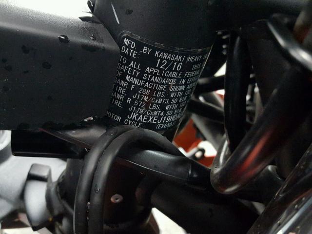 JKAEXEJ19HDA01154 - 2017 KAWASAKI EX650 J ნარინჯისფერი ფოტო 20