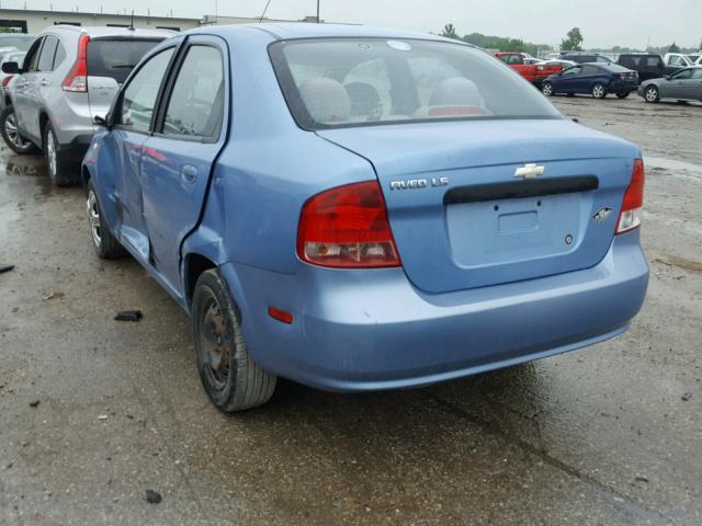 KL1TD52645B390104 - 2005 CHEVROLET AVEO BASE Көк фото 3