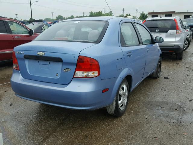 KL1TD52645B390104 - 2005 CHEVROLET AVEO BASE Көк фото 4