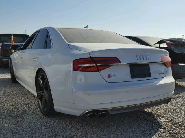 WAUJSAFD5GN002609 - 2016 AUDI S8 QUATTRO WHITE photo 3