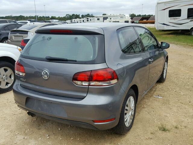 WVWBB7AJ0CW237110 - 2012 VOLKSWAGEN GOLF GRAY photo 4