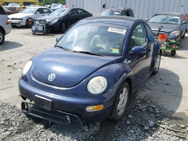 3VWCT21C41M409493 - 2001 VOLKSWAGEN NEW BEETLE BLUE photo 2