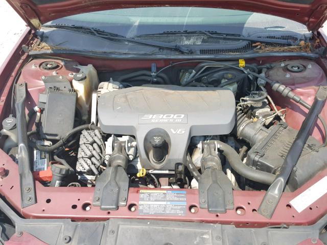 2G2WS522351152919 - 2005 PONTIAC GRAND PRIX MAROON photo 7
