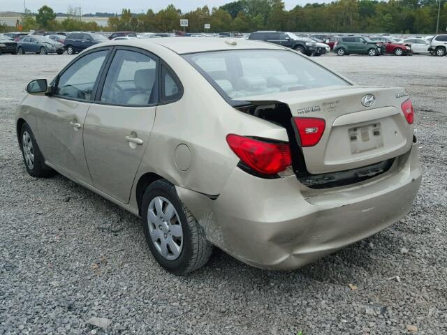 KMHDU46D08U491256 - 2008 HYUNDAI ELANTRA GL GOLD photo 3