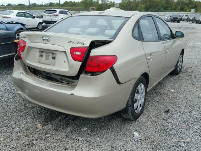 KMHDU46D08U491256 - 2008 HYUNDAI ELANTRA GL GOLD photo 4