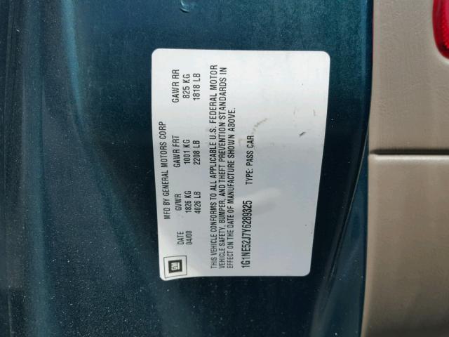 1G1NE52J7Y6289325 - 2000 CHEVROLET MALIBU LS GREEN photo 10