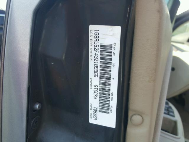 1G8AL52F43Z189966 - 2003 SATURN ION LEVEL BLUE photo 10