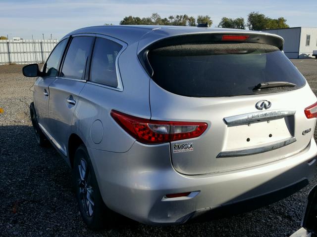 5N1AL0MM3EC516802 - 2014 INFINITI QX60 SILVER photo 3