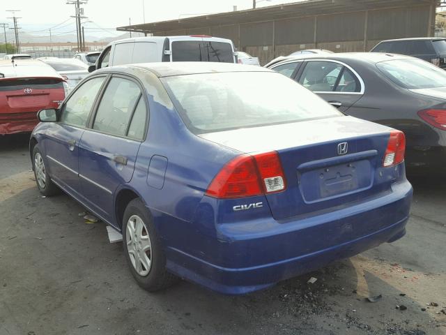 2HGES16385H574244 - 2005 HONDA CIVIC DX V BLUE photo 3