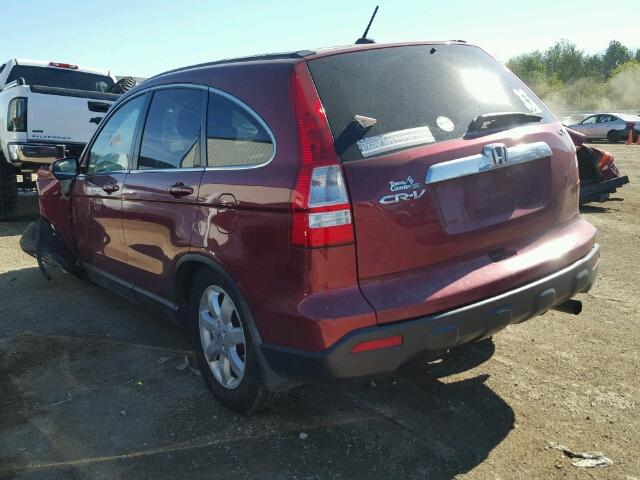 5J6RE48739L024509 - 2009 HONDA CR-V EXL MAROON photo 3