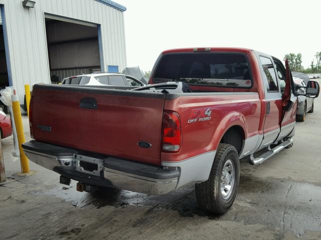 1FTNW21P43EB41706 - 2003 FORD F250 BURGUNDY photo 4