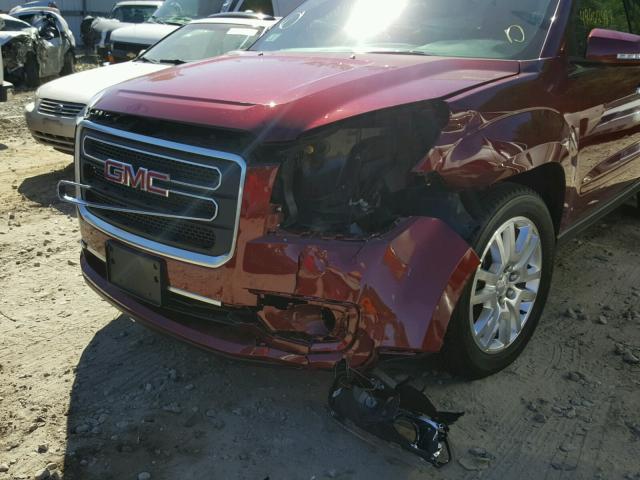 1GKKVRKD2FJ347951 - 2015 GMC ACADIA SLT წითელი ფოტო 9