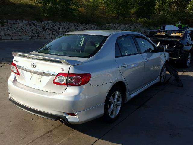 2T1BU4EE5DC103158 - 2013 TOYOTA COROLLA S SILVER photo 4